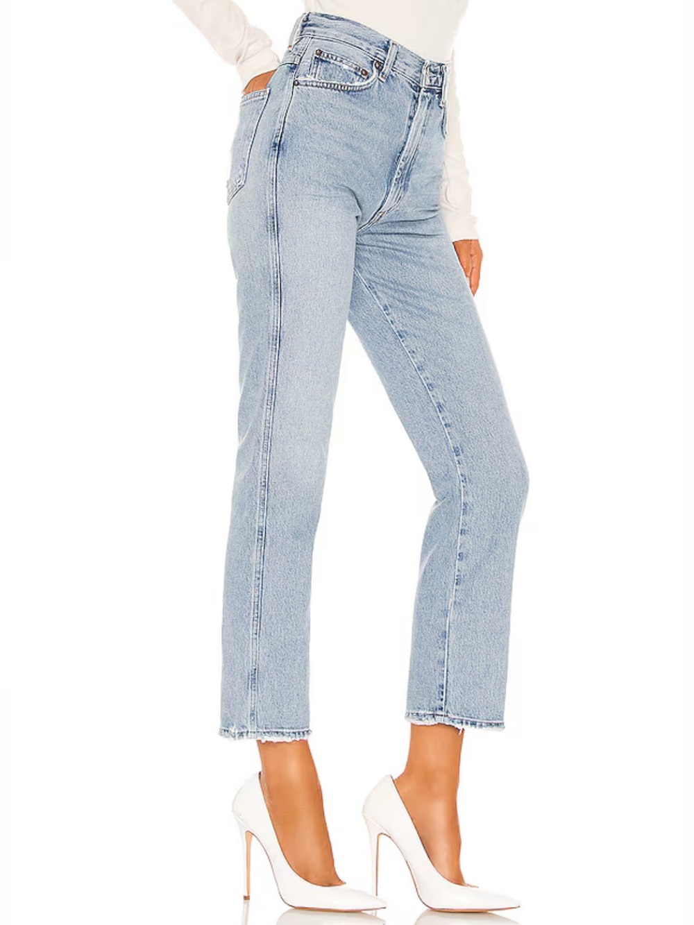 Agolde Pinch Waist High Rise Kick Jeans in Riptide - Picture 3 of 13